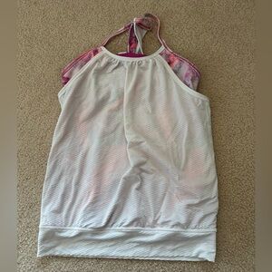 Ivivva by lululemon White and Pink tank top built in bra